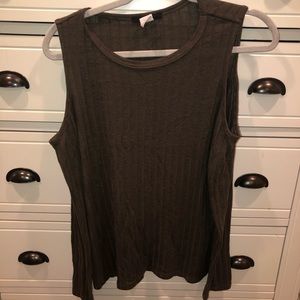 Army Green Cold Shoulder Top